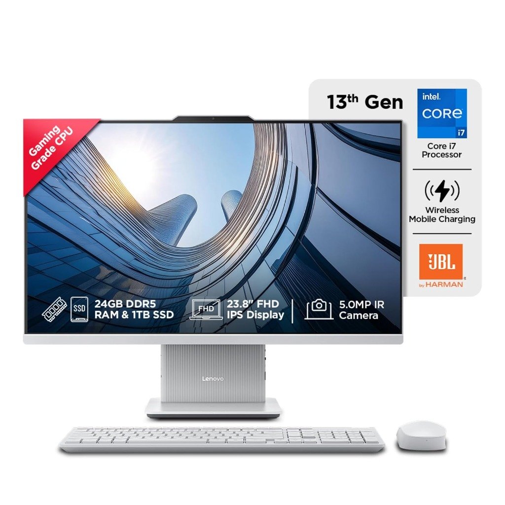 Lenovo All-in-One Desktop PC - 13th Gen Intel Core i7, 24GB DDR5, 1TB SSD