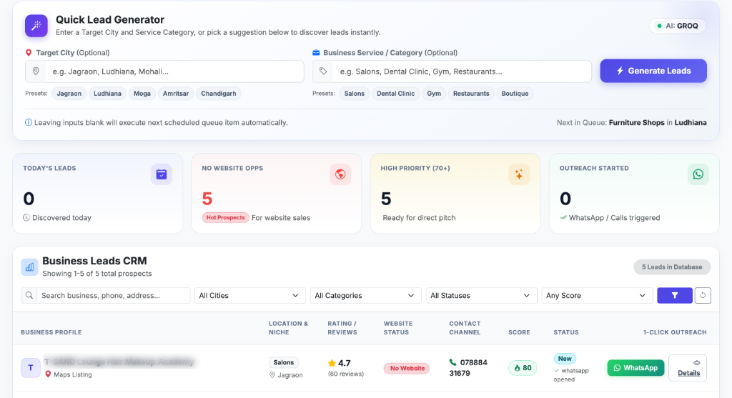 B2B Lead Scraper & CRM